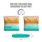 Rippling Stripes Orange Aqua NXT Dri-Tek Cornhole Bags