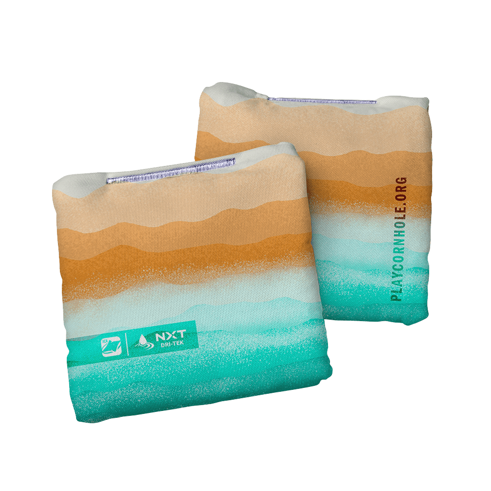 Rippling Stripes Orange Aqua NXT Dri-Tek Cornhole Bags