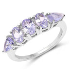 2.33 Carat Genuine Tanzanite .925 Sterling Silver Ring