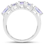 2.33 Carat Genuine Tanzanite .925 Sterling Silver Ring