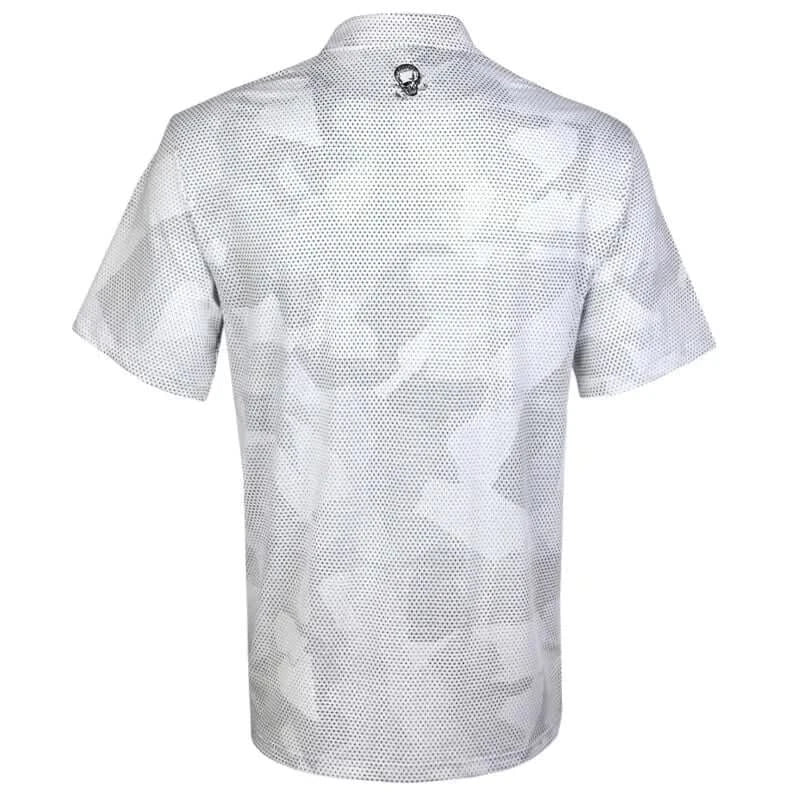 Rogue Men's Golf Polo Shirt – White Camo Print, Performance