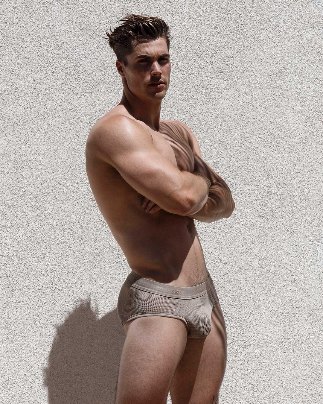 Rough Knit Mid Rise Brief Sardinia Tan