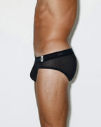 Rough Knit Low Rise Brief Black