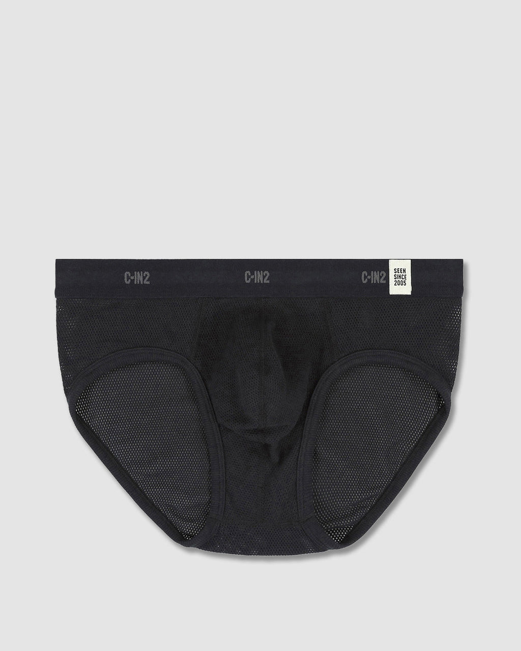 Rough Knit Mid Rise Brief Black