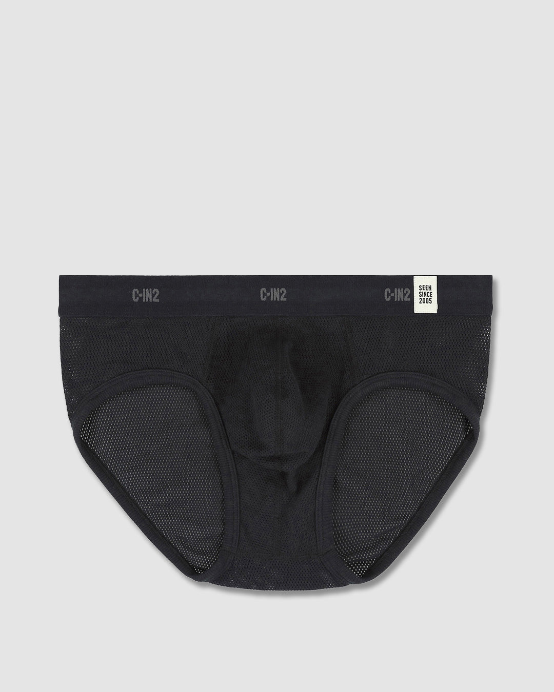 Rough Knit Mid Rise Brief Black