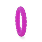 AMETHYST Stackable Twist Silicone Ring for Women Purple Comfort Fit Hypoallergenic by Thorsten - 2mm