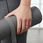 AMETHYST Stackable Twist Silicone Ring for Women Purple Comfort Fit Hypoallergenic by Thorsten - 2mm