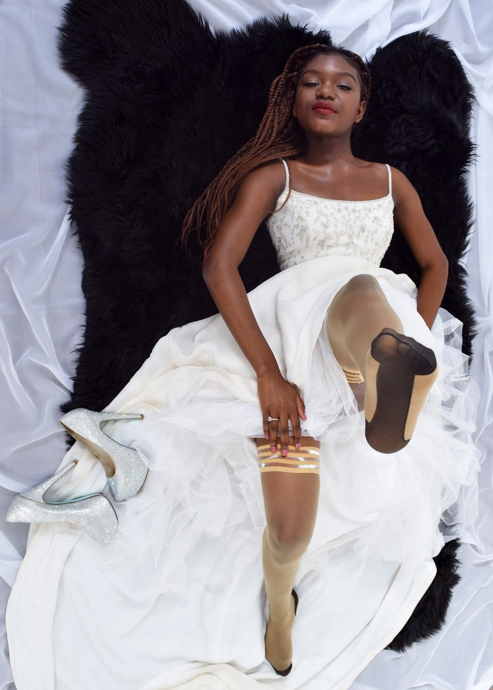 Bridal Ruby Thigh Highs. Petite to Plus Size