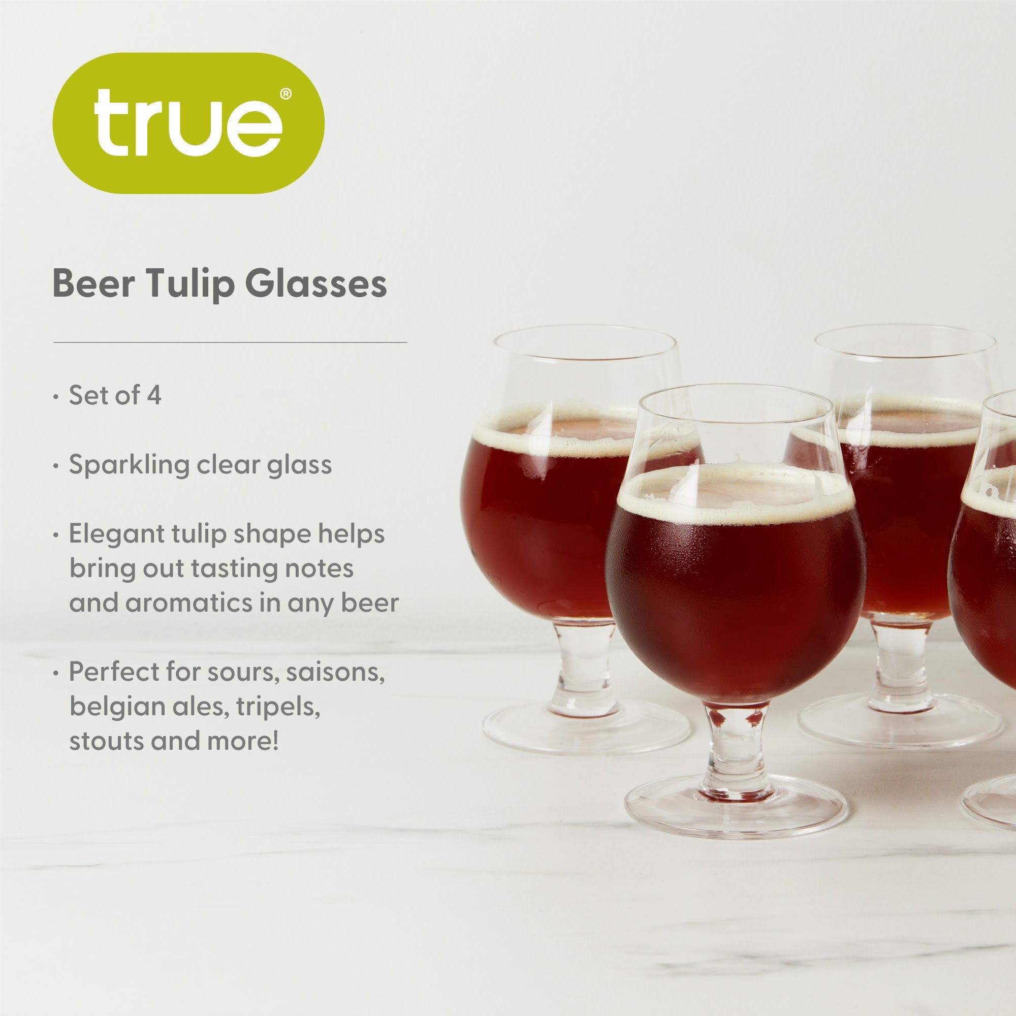 Beer Tulip Glasses, Set of 4