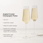 Raye Angled Crystal Champagne Flutes Set of 2