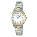 Casio Women's Two-Tone Gold & Silver Analog Watch with White Dial - LTP-1128G-7B