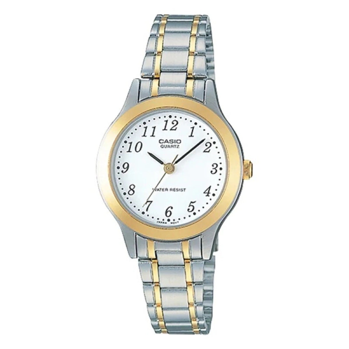 Casio Women's Two-Tone Gold & Silver Analog Watch with White Dial - LTP-1128G-7B
