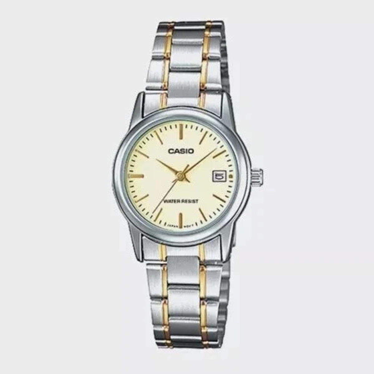 Casio Women's Two-Tone Stainless Steel Watch with Champagne Dial - LTP-V002SG-9A