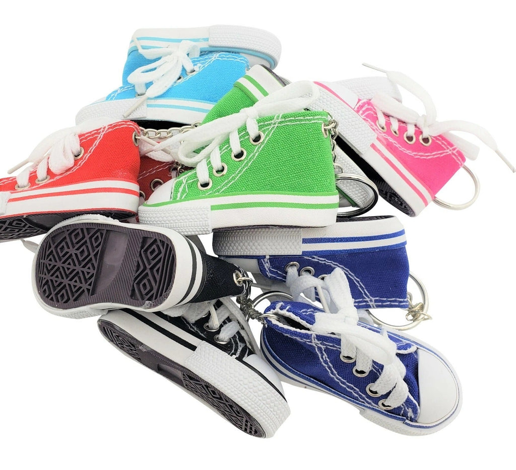 👟 120 TOTAL Mini Canvas Sneaker Keychains –  (3" Assorted Colors)