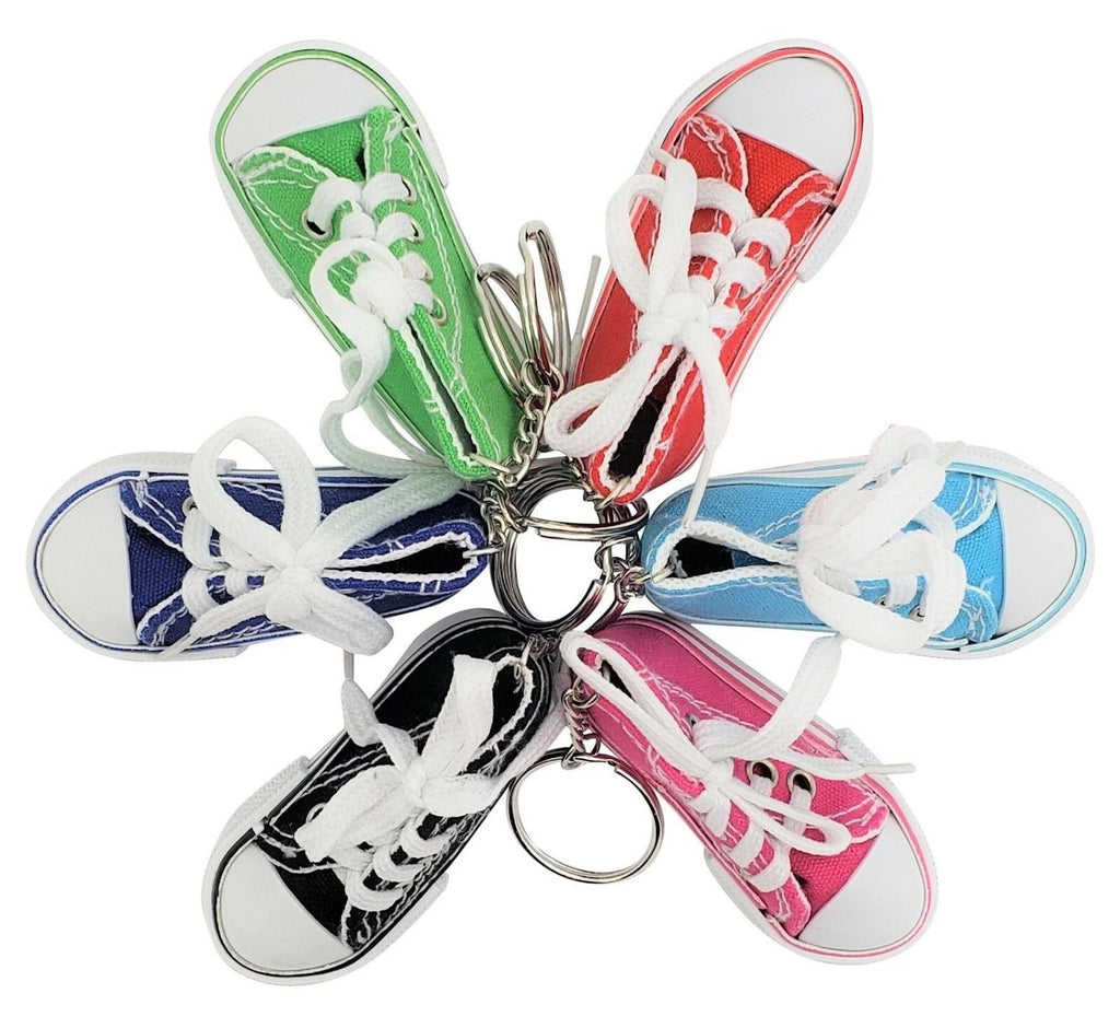 👟 120 TOTAL Mini Canvas Sneaker Keychains –  (3" Assorted Colors)