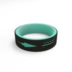 ARROW Women's Black and Aqua Strata Arrow Silicone Band - 6mm