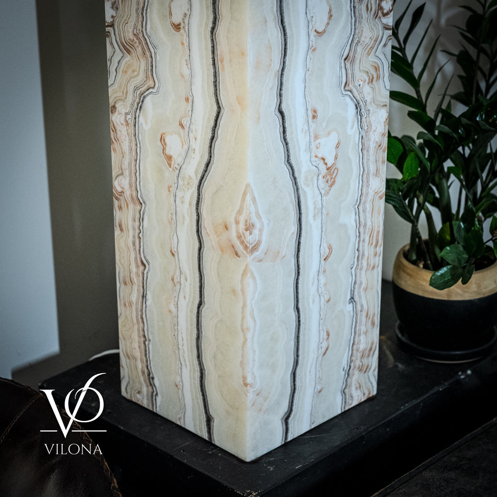 Sahara Onyx Floor Lamp - Large - 63"H x 12"W - Square - #1