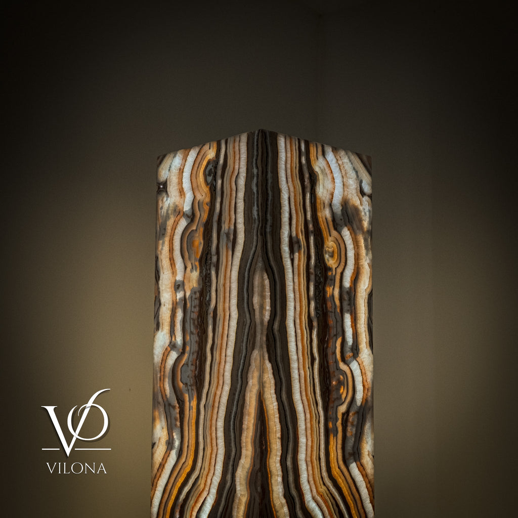 Sahara Onyx Floor Lamp - Large - 63"H x 12"W - Square - #2