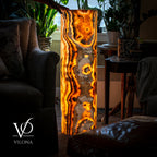 Sahara Onyx Floor Lamp - Small - 39.75"H x 12"W - Cylinder #1