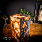 Sahara Onyx Floor Lamp - Exotic - Polished - Medium - 47.5"H x 12"W - Square - #2
