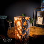 Sahara Onyx Floor Lamp - Exotic - Polished - Medium - 47.5"H x 12"W - Square - #2