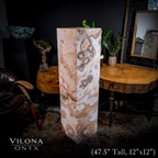 Sahara Onyx Floor Lamp - Exotic - Polished - Medium - 47.5"H x 12"W - Square - #2