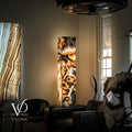 Sahara Onyx Floor Lamp - Exotic - Polished - Medium - 55"H x 12"W - Square - #3