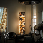Sahara Onyx Floor Lamp - Exotic - Polished - Medium - 55"H x 12"W - Square - #3