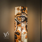 Sahara Onyx Floor Lamp - Exotic - Polished - Medium - 55"H x 12"W - Square - #3