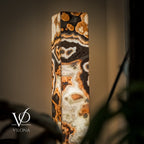 Sahara Onyx Floor Lamp - Exotic - Polished - Medium - 55"H x 12"W - Square - #3