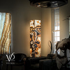 Sahara Onyx Floor Lamp - Exotic - Polished - Medium - 55"H x 12"W - Square - #3