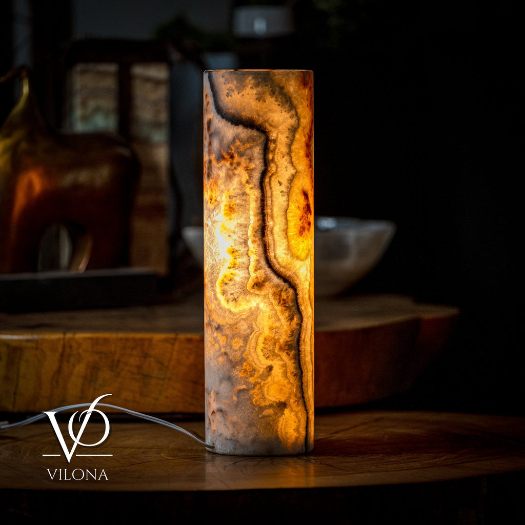 Sahara Onyx Lamp (Cylinder Table Lamp #11)