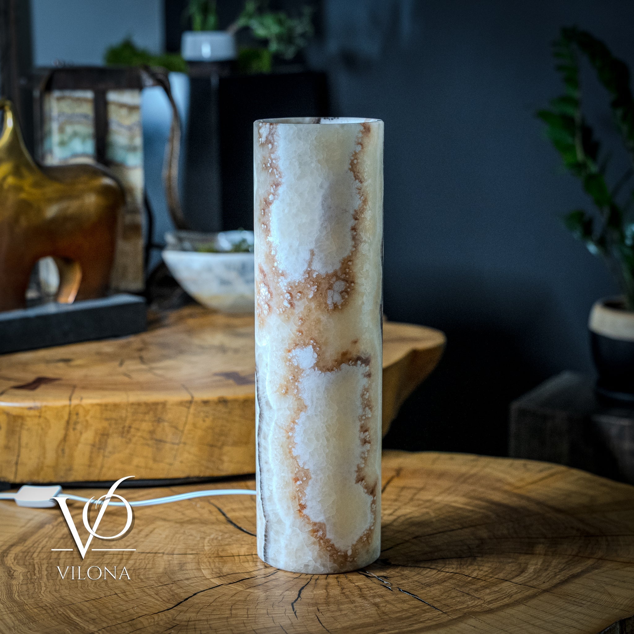 Sahara Onyx Lamp (Cylinder Table Lamp #11)