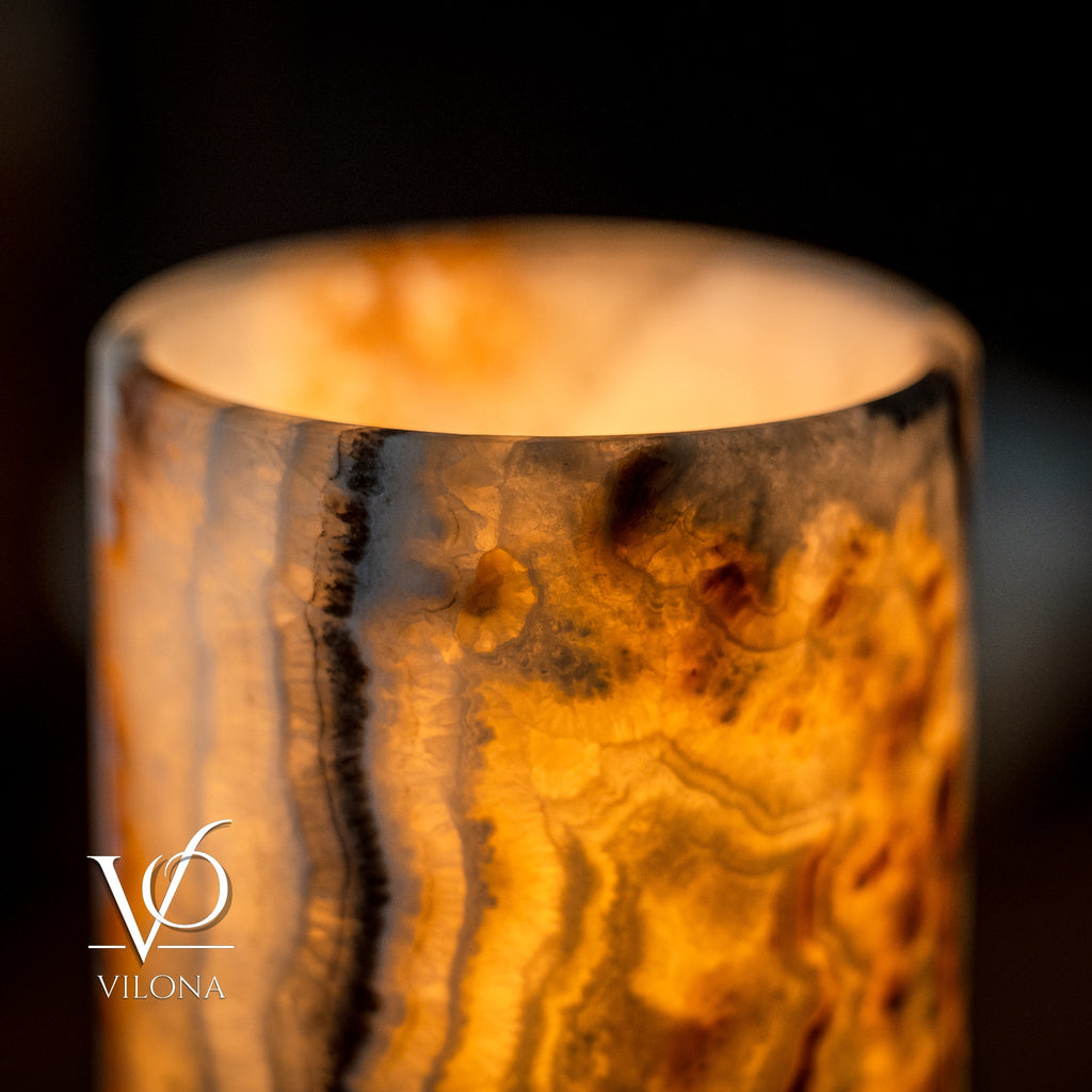Sahara Onyx Lamp (Cylinder Table Lamp #11)