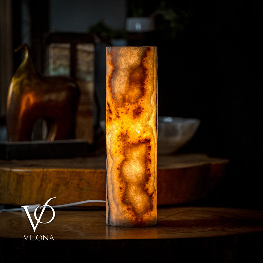 Sahara Onyx Lamp (Cylinder Table Lamp #11)