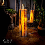 Sahara Onyx Lamp (Cylinder Table Lamp #15)