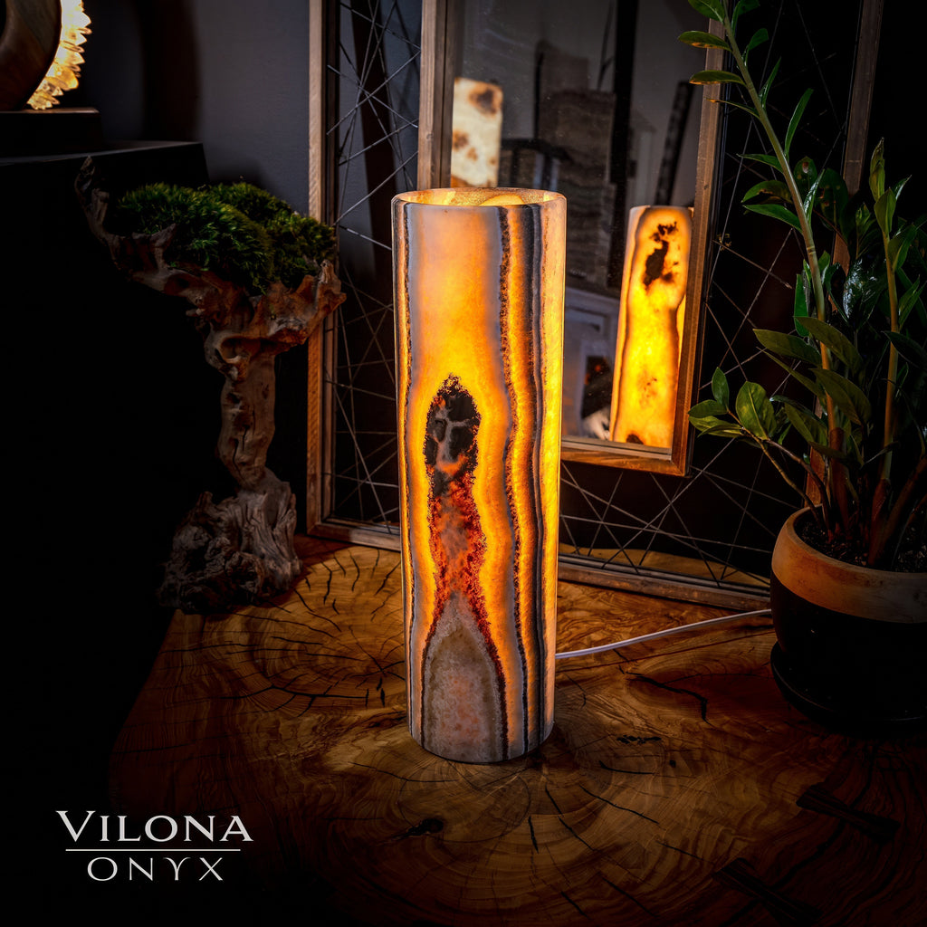 Sahara Onyx Lamp (Cylinder Table Lamp #15)