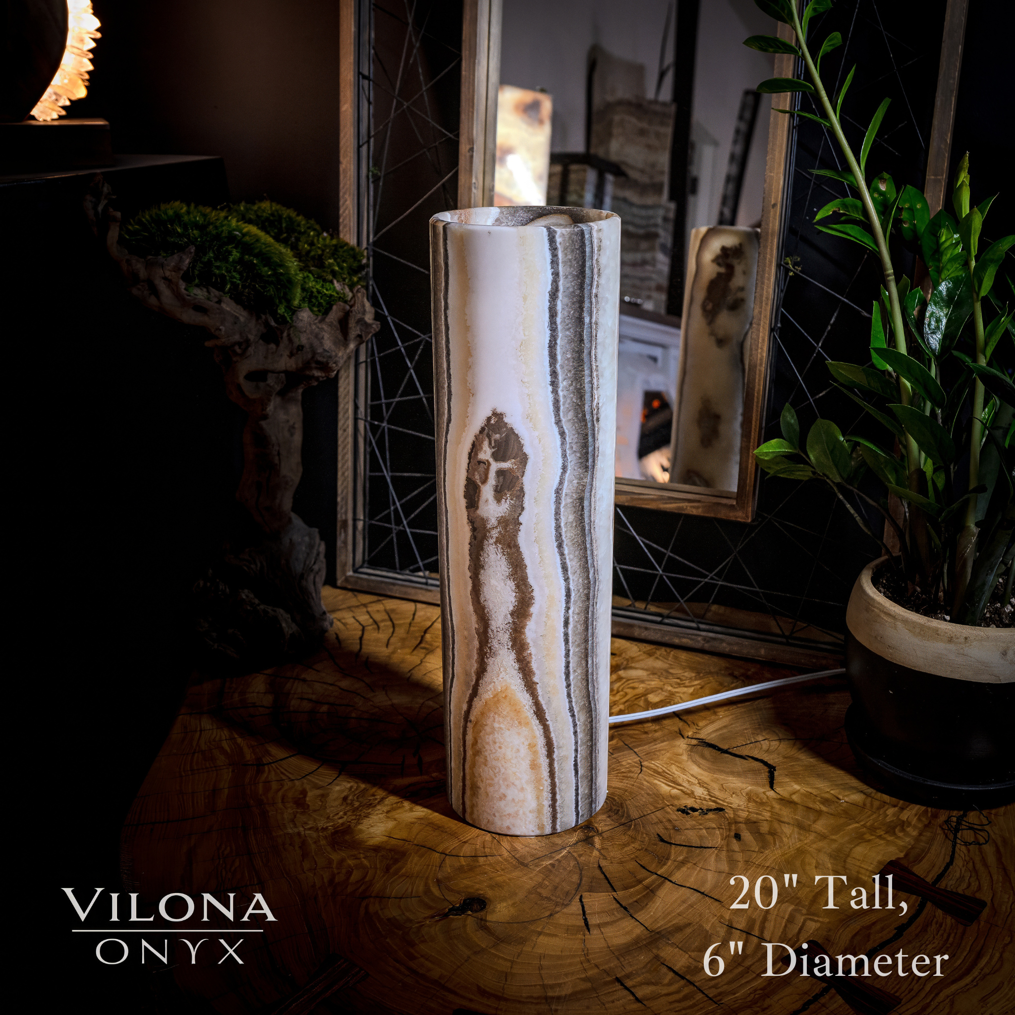 Sahara Onyx Lamp (Cylinder Table Lamp #15)