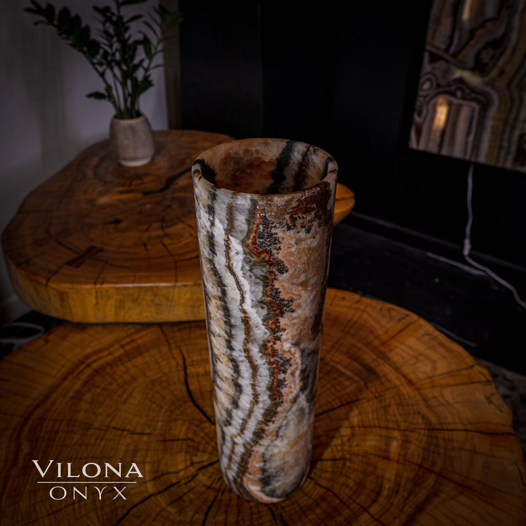 Sahara Onyx Lamp (Cylinder Table Lamp #24)