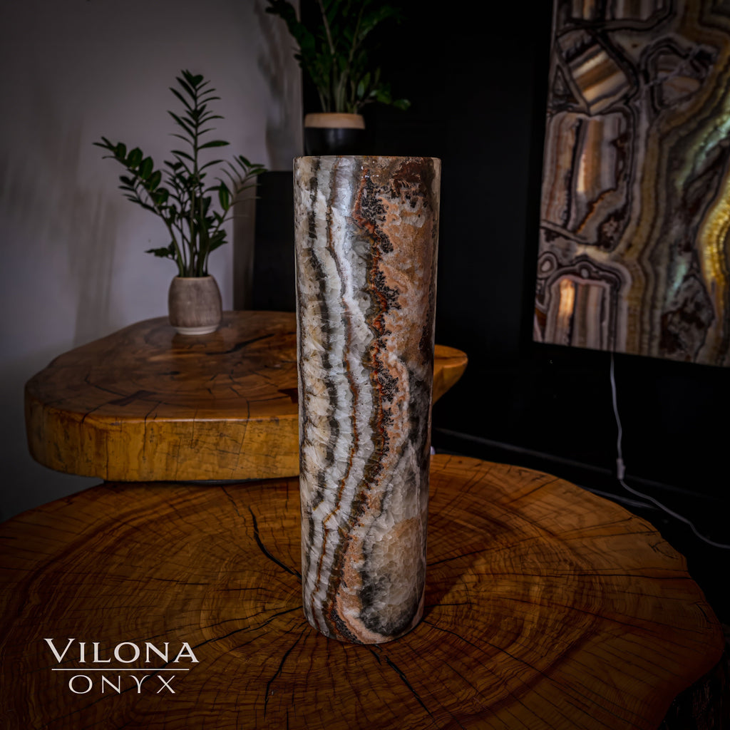 Sahara Onyx Lamp (Cylinder Table Lamp #24)
