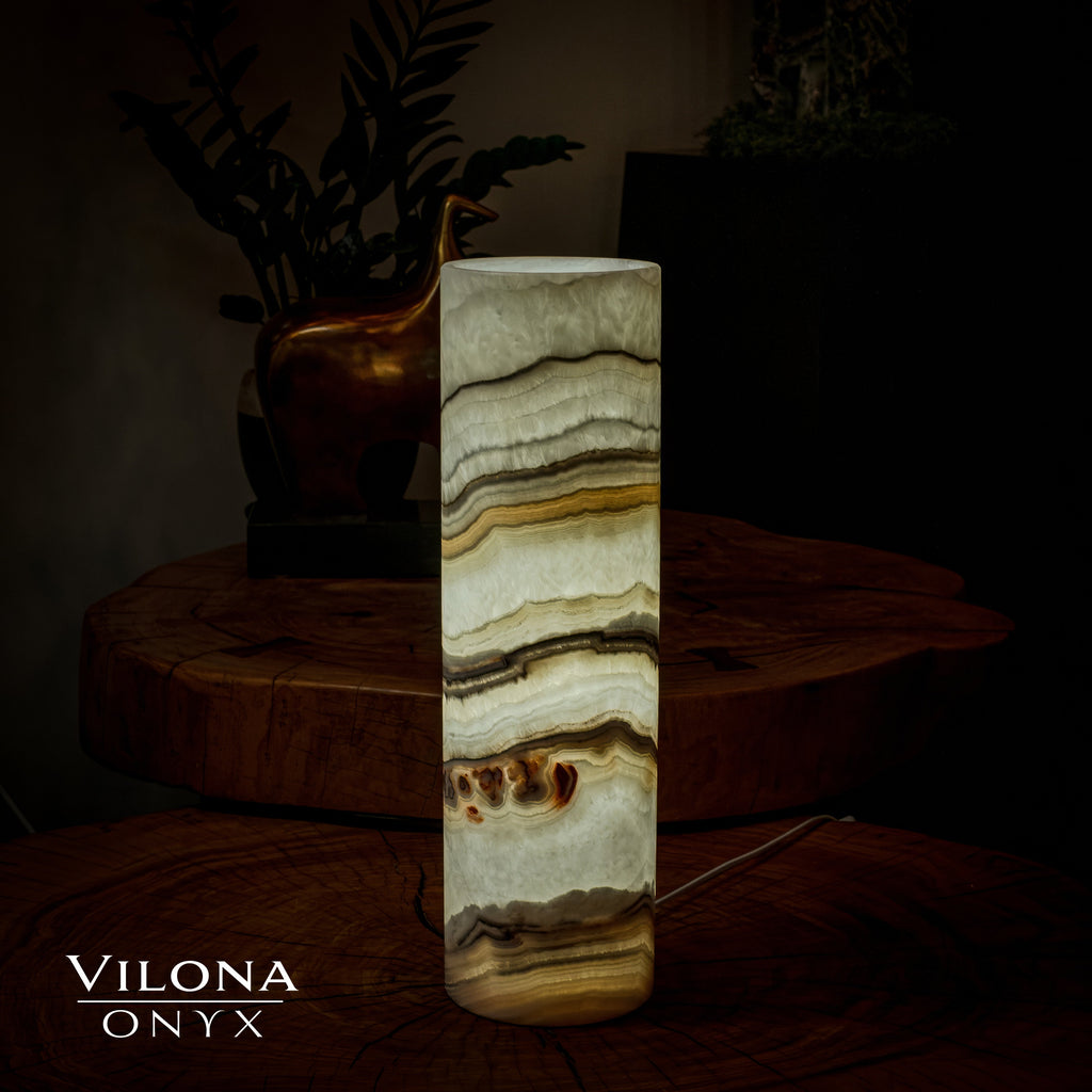 Sahara Onyx Lamp (Cylinder Table Lamp #33)