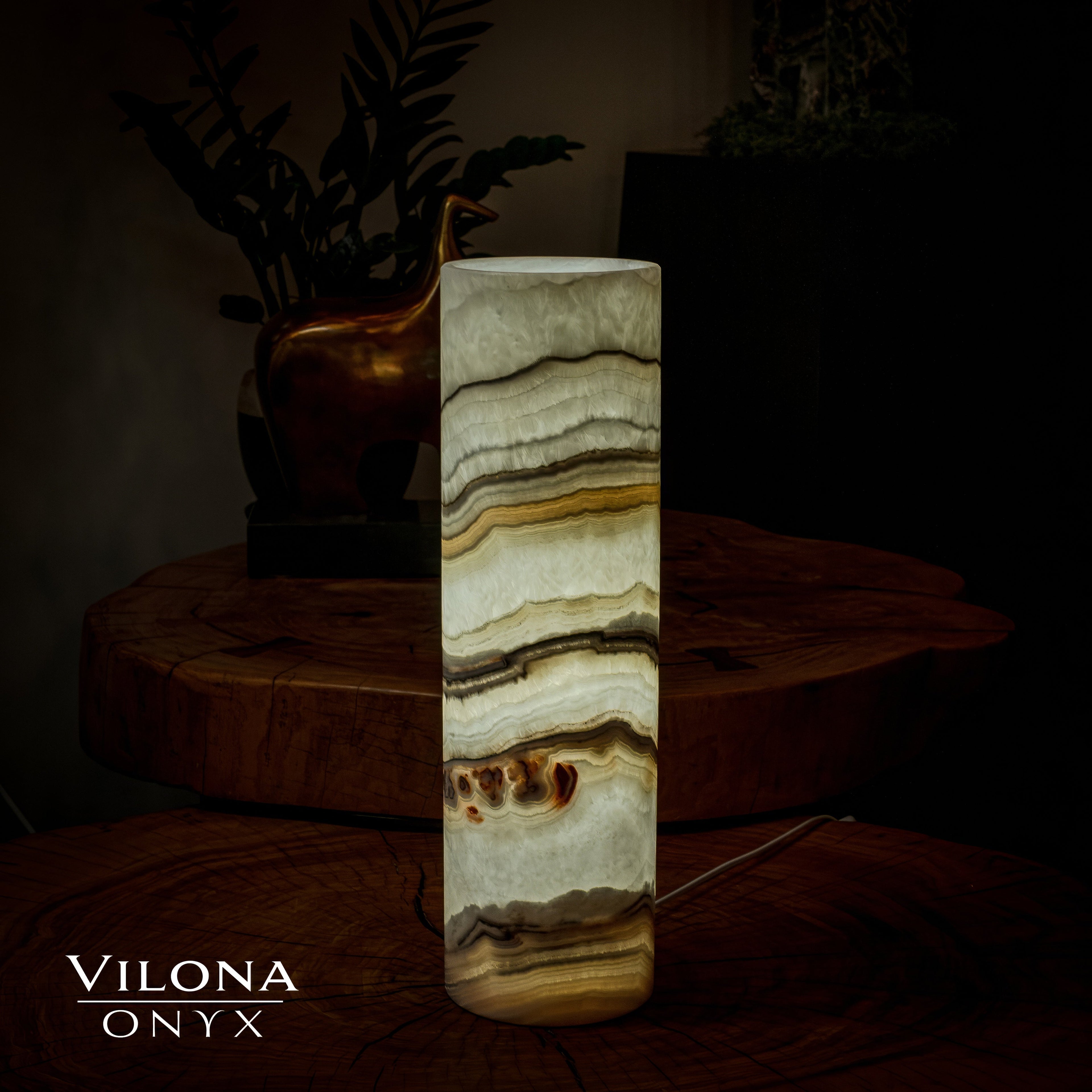 Sahara Onyx Lamp (Cylinder Table Lamp #33)