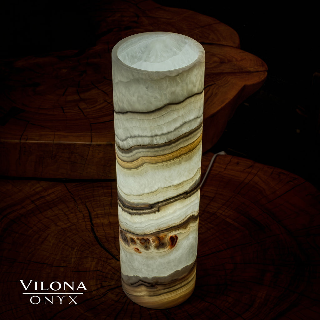 Sahara Onyx Lamp (Cylinder Table Lamp #33)