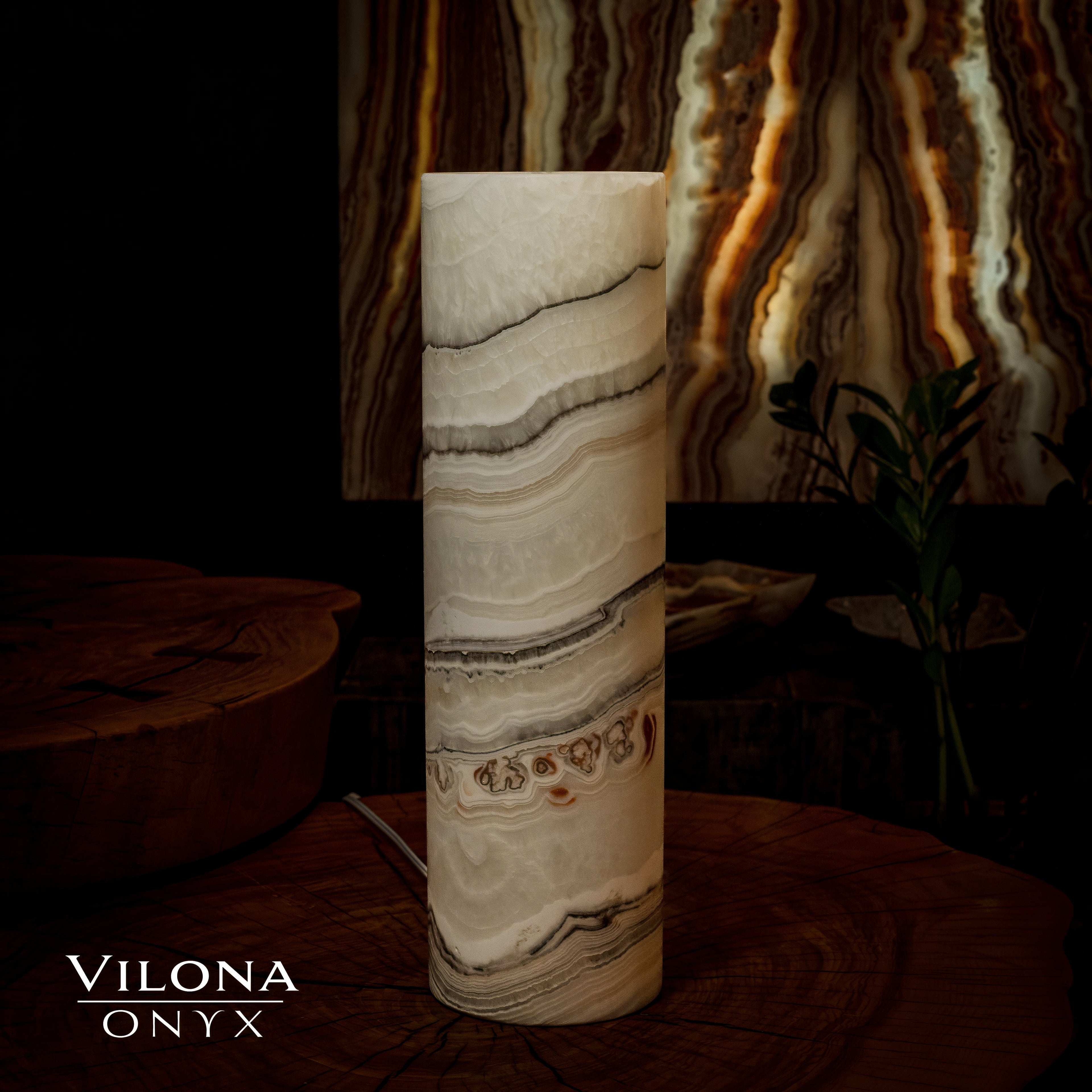Sahara Onyx Lamp (Cylinder Table Lamp #33)