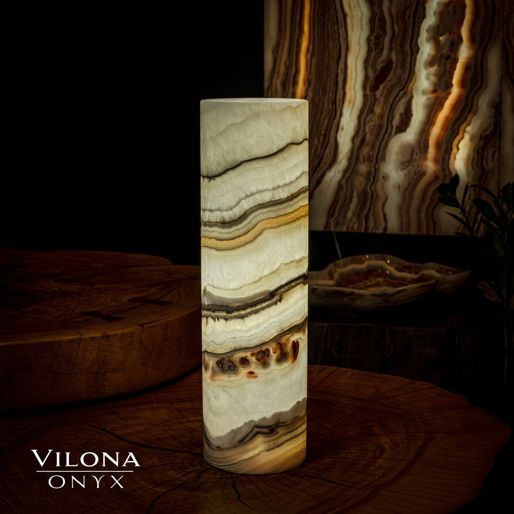 Sahara Onyx Lamp (Cylinder Table Lamp #33)