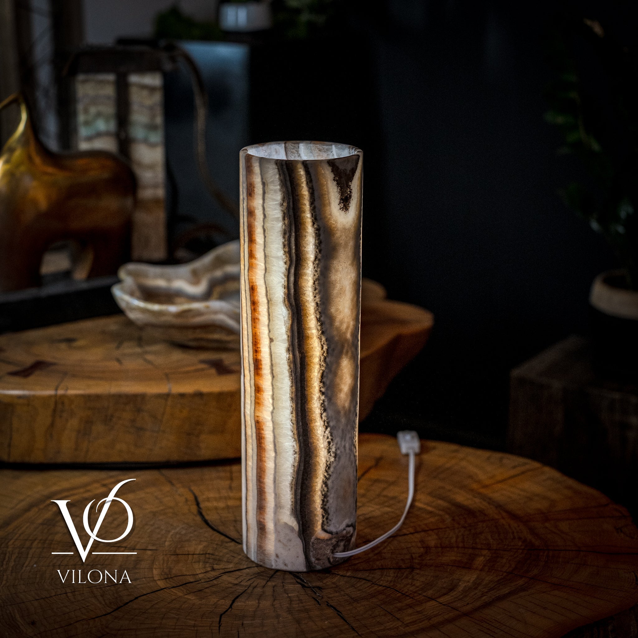 Sahara Onyx Lamp (Cylinder Table Lamp #34)