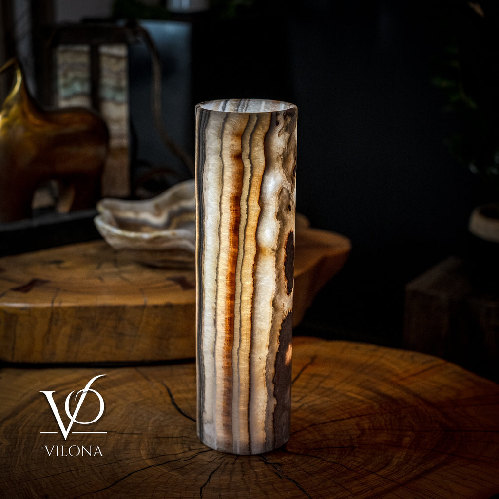 Sahara Onyx Lamp (Cylinder Table Lamp #34)