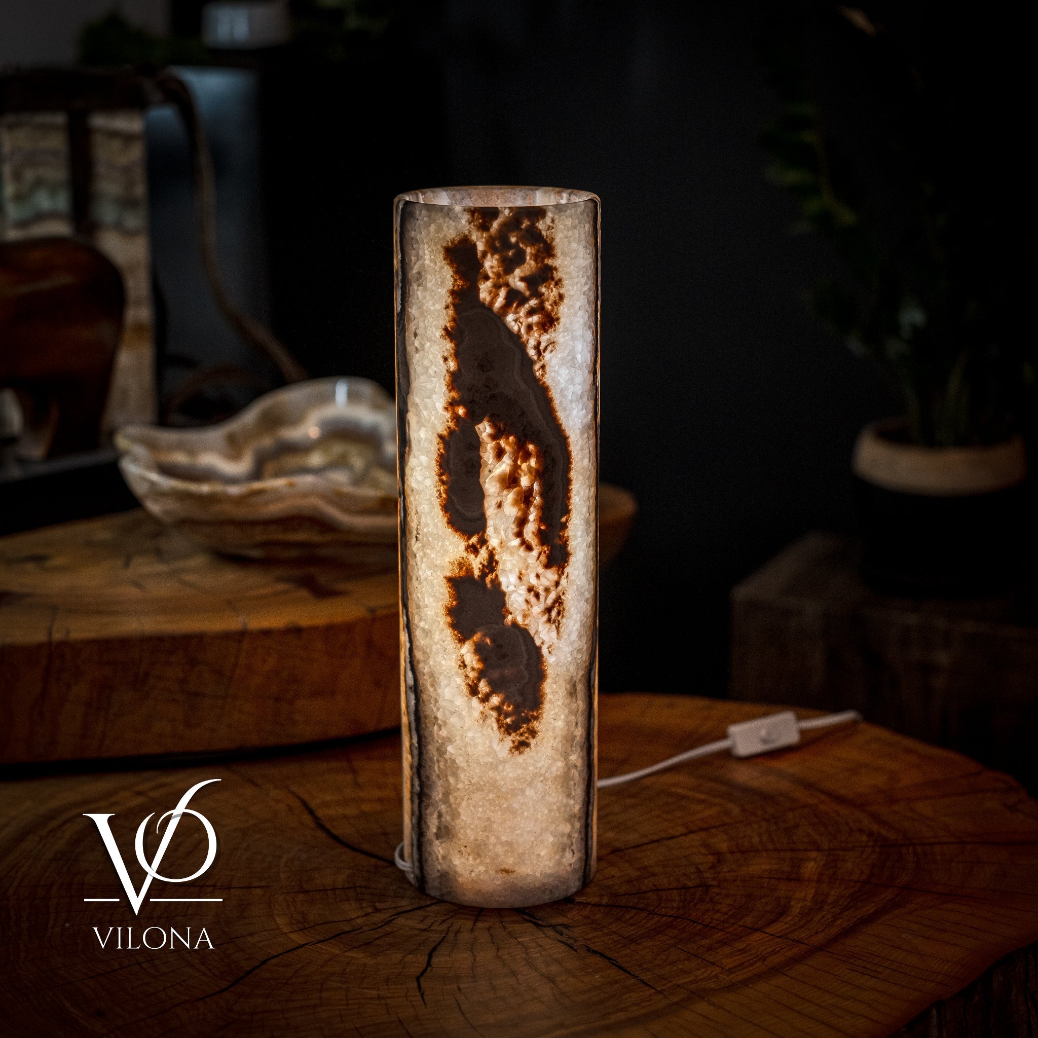 Sahara Onyx Lamp (Cylinder Table Lamp #35)