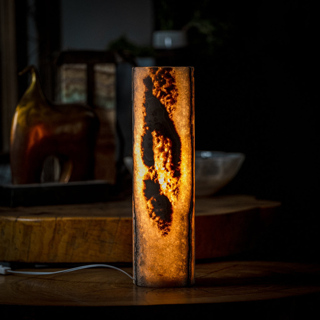 Sahara Onyx Lamp (Cylinder Table Lamp #35)