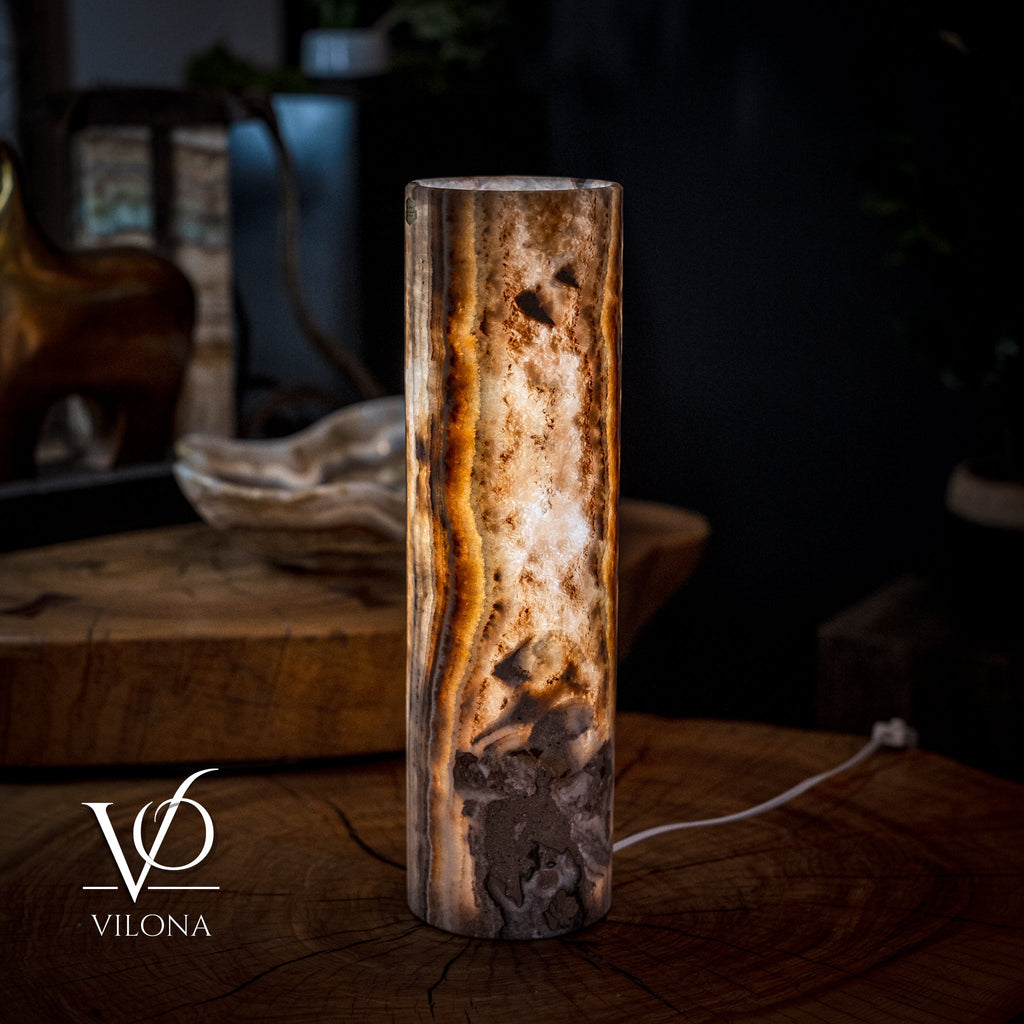 Sahara Onyx Lamp (Cylinder Table Lamp #35)